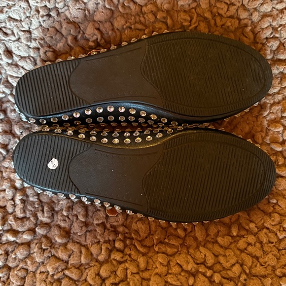 NWOT clear rhinestone Studded Black Mary Jane Flats “alaia” style - Picture 6 of 7